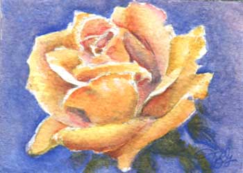 "Yellow Rose" by Peg Ginsberg, Blue Mounds WI - Watercolor - SOLD